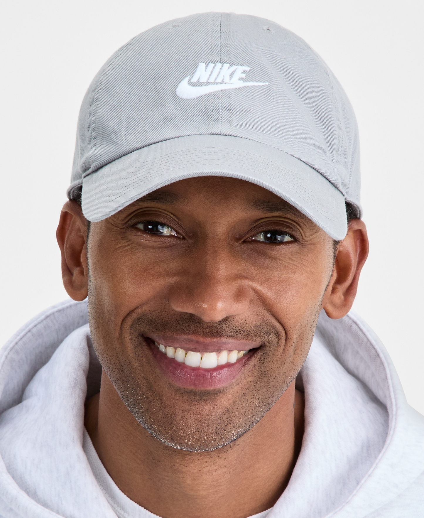 Nike Unisex Club Logo Embroidered Cap - Particle Gray/White