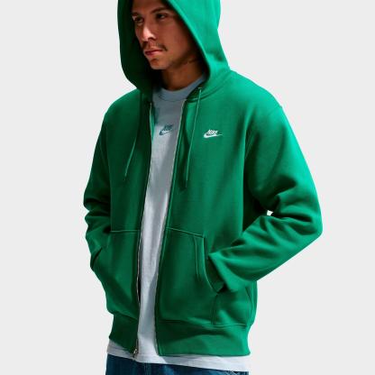 Men's Nithtke Club Fleece Embroidered Premium Full-Zip Hoodie - Part 1 - Malachite/Malachite/White
