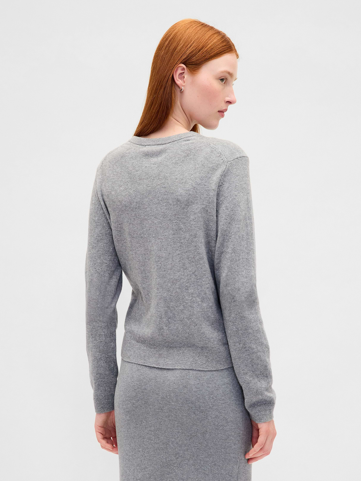 CashSoft Crop Cardigan - Light heather grey
