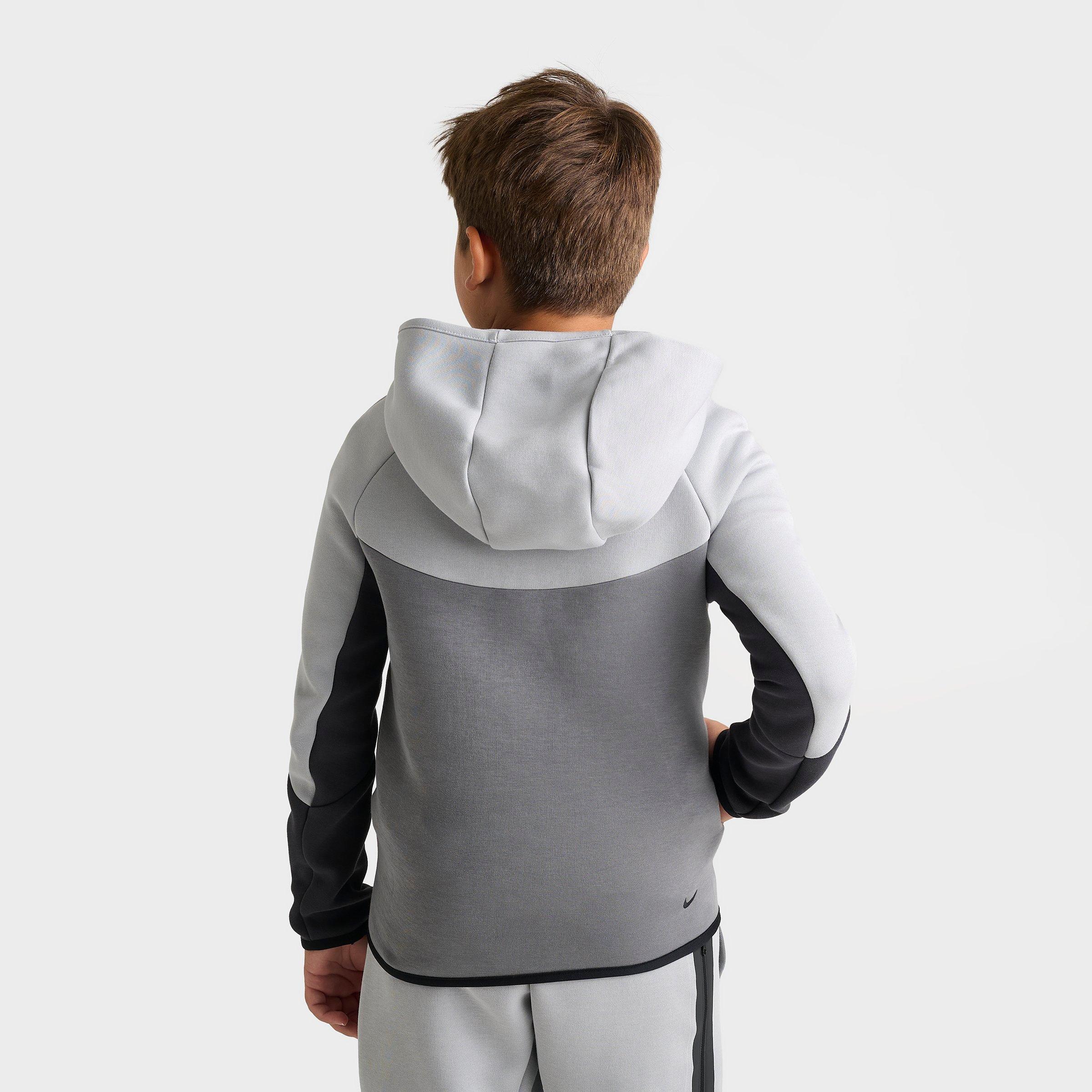 Big Kids' Nithtke Sportswear Tech Fleece Full-Zip Hoodie - Light Smoke Grey/Smoke Grey/Anthracite/Black