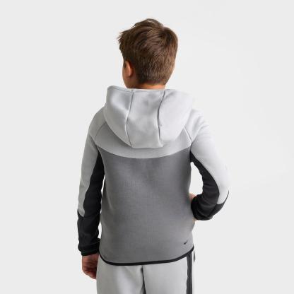 Big Kids' Nithtke Sportswear Tech Fleece Full-Zip Hoodie - Light Smoke Grey/Smoke Grey/Anthracite/Black