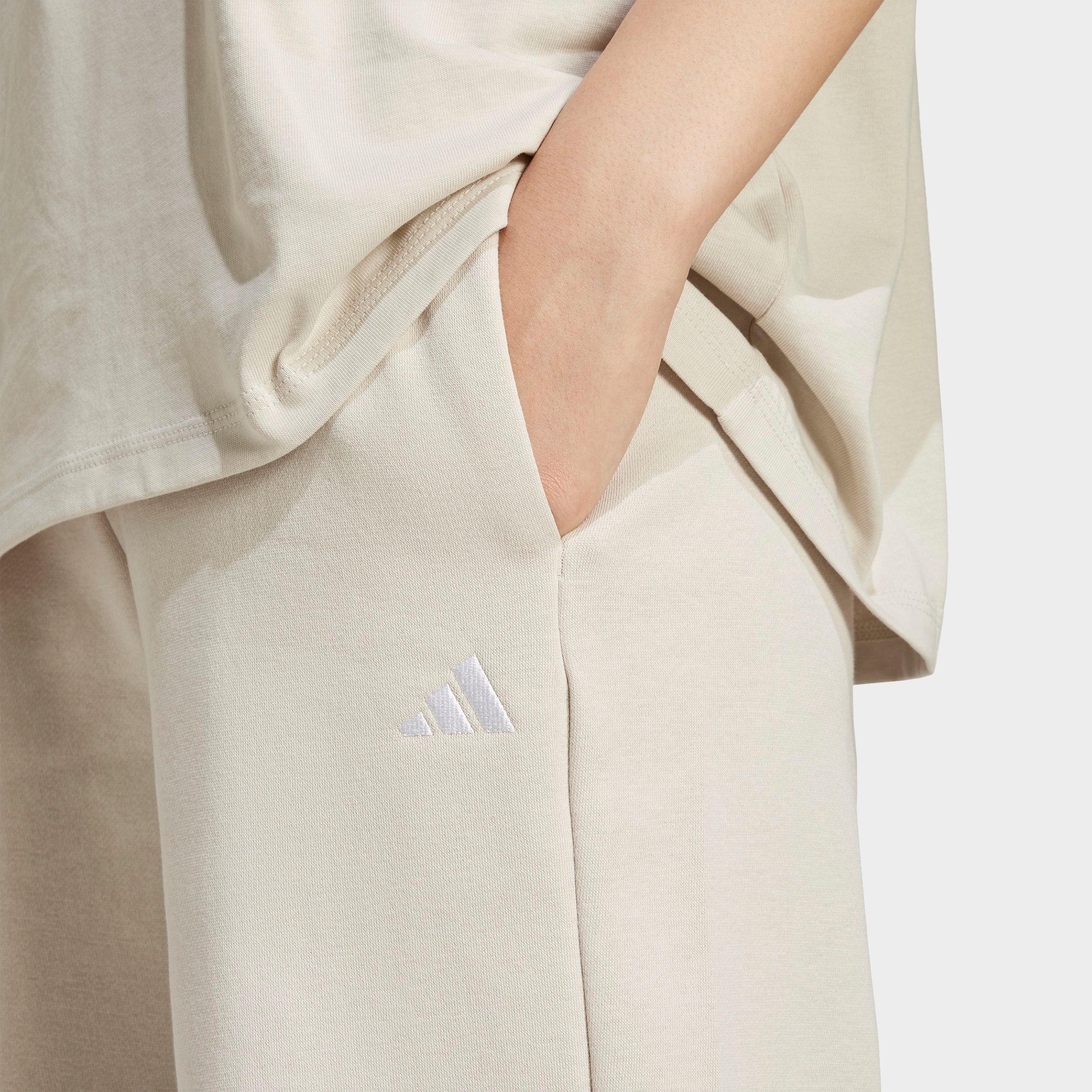 Women's adidas Sportswear Essentials Small Logo Feel Cozy Open-Hem Pants - Biege/White