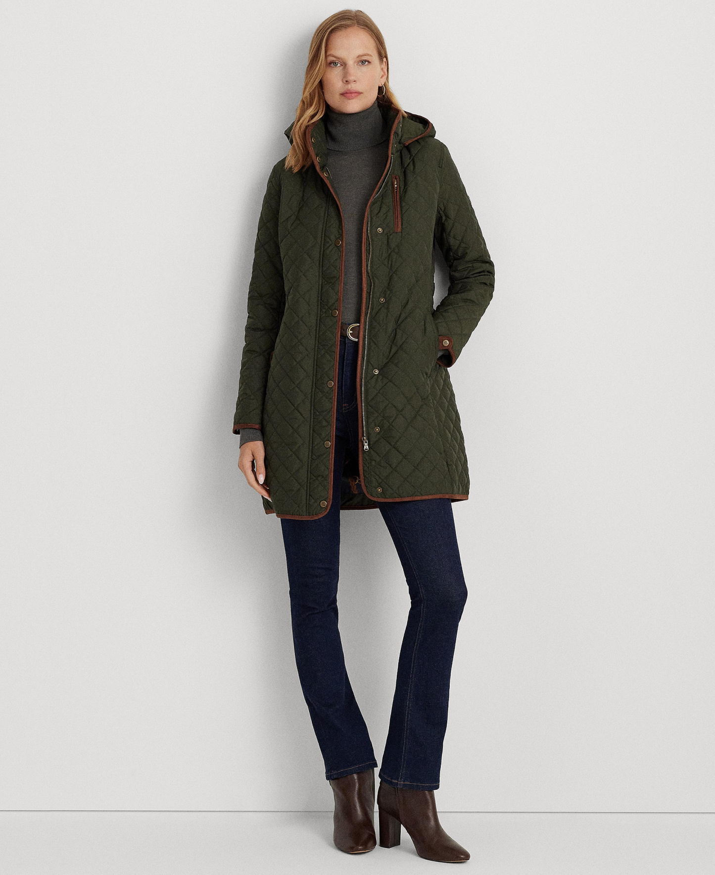 Lauren Ralph Lauren Women's Hooded Quilted Coat - Litchfield Loden