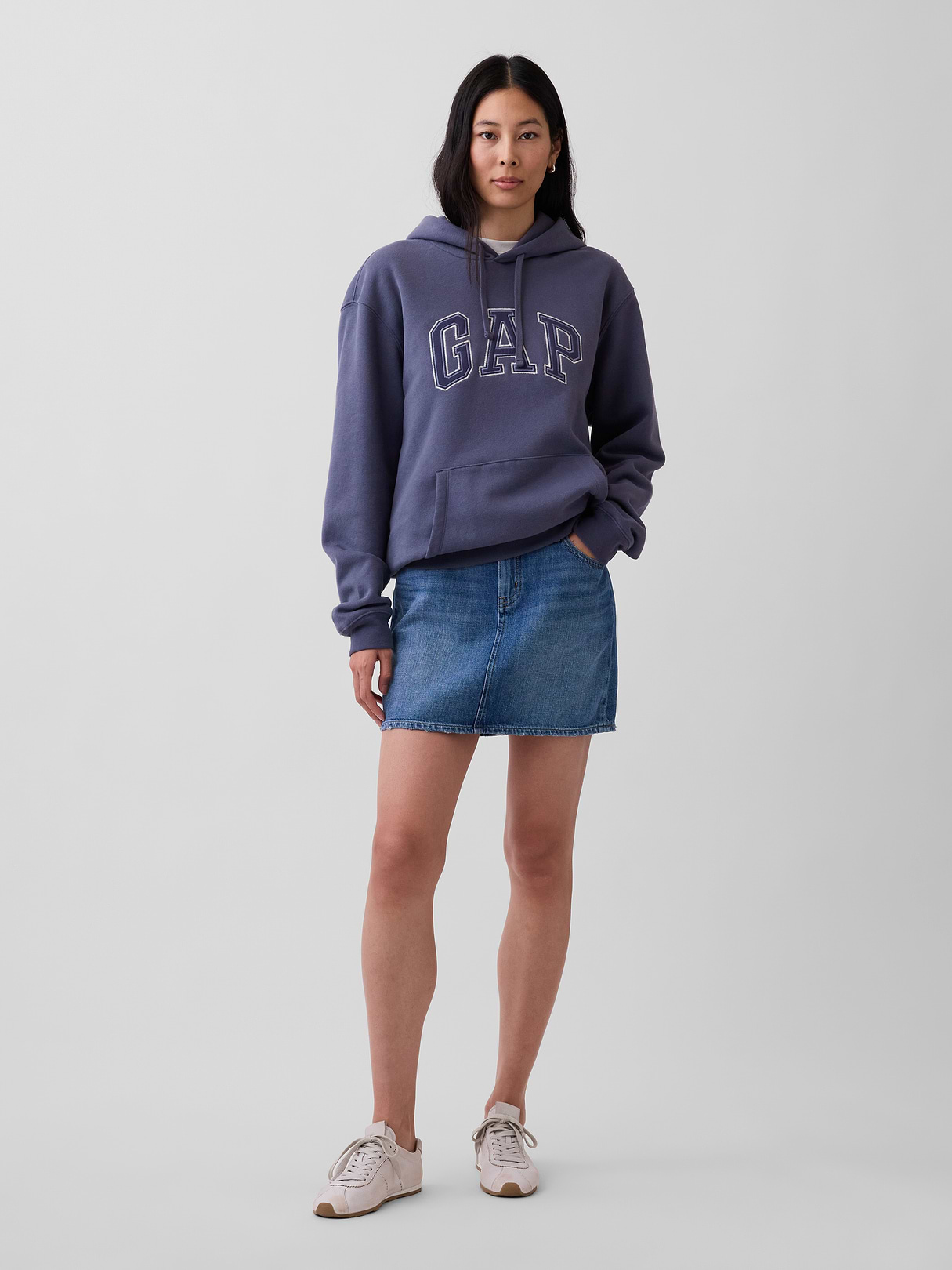Adult VintageSoft Arch Logo Hoodie - Storm blue