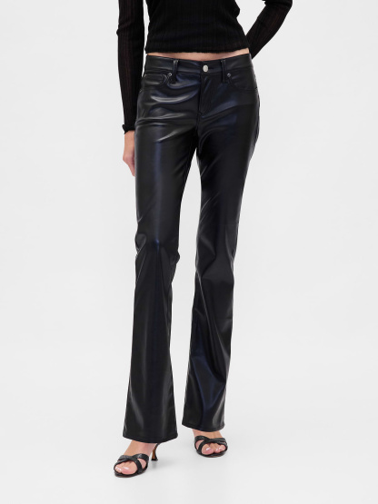 Low Rise Long & Lean Split-Hem Jeans - Black