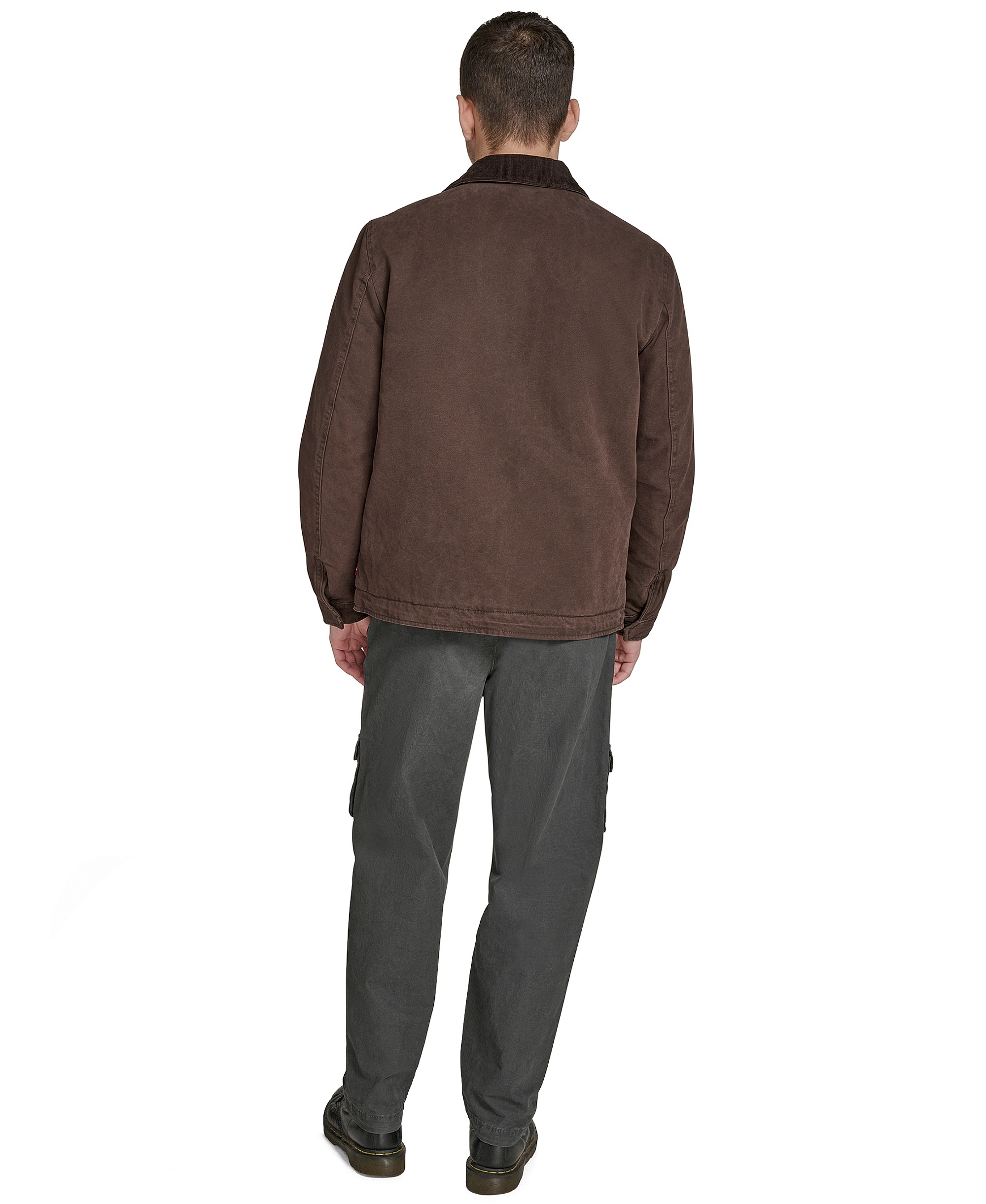 Levi's Men's Cotton Canvas Zip-Front Depot Jacket - Chocolate Brown