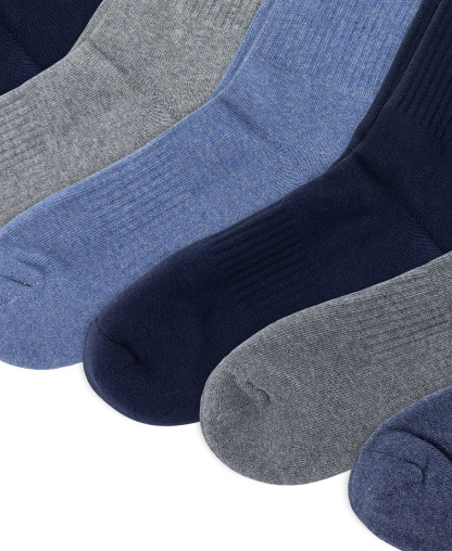 Polo Ralph Lauren Boys' 4-11 Solid Crew Socks, 6-Pack - Dark Blue