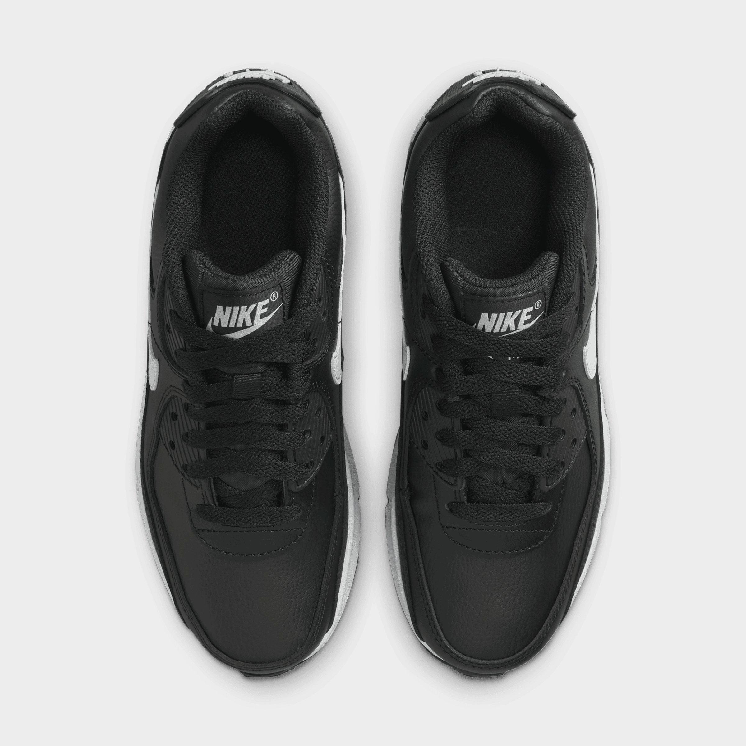 Big Kids' Nithtke Air Max 90 Casual Shoes - Black/Black/White - Top view
