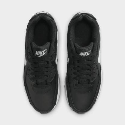 Big Kids' Nithtke Air Max 90 Casual Shoes - Black/Black/White - Top view