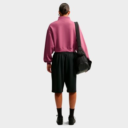 Women's Nithtke Studio Fleece Medium-Weight Oversized Cropped Quarter-Zip Jacket - Pink Smoke/Sail