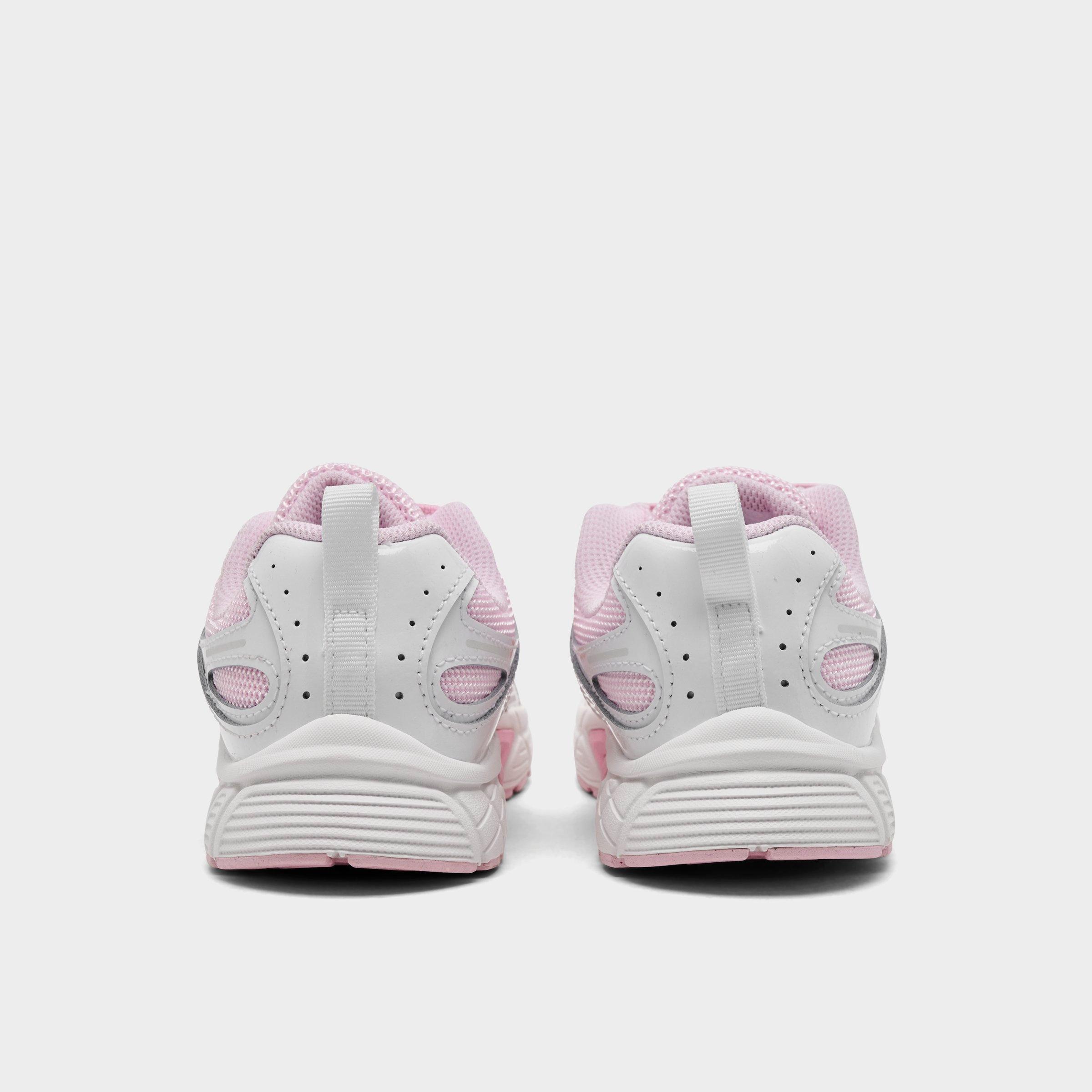 Little Kids' Nithtke V5 RNR Stretch Lace Casual Shoes - Summit White/Pink Foam/Playful Pink/Light Crimson - Back view