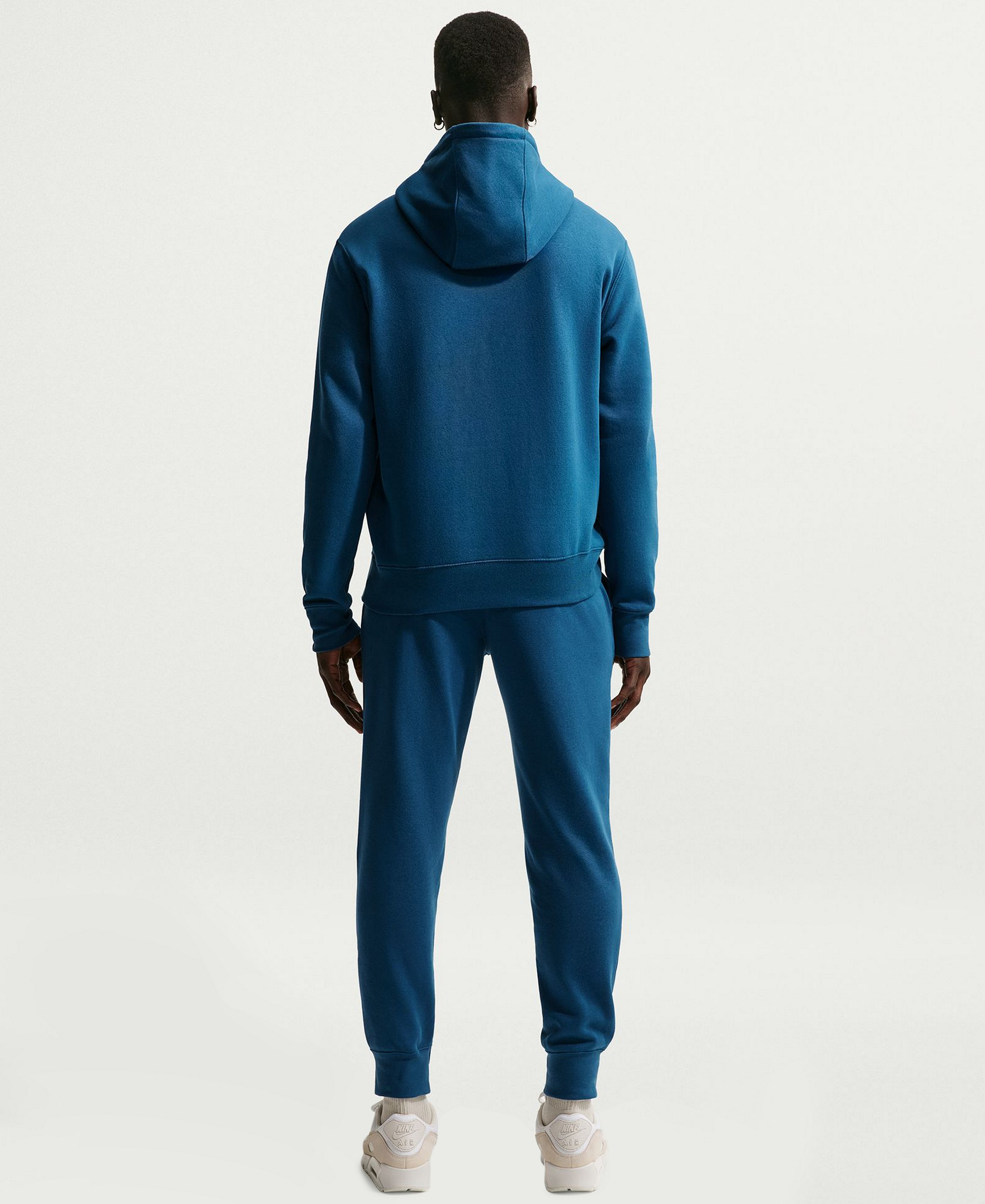 Nike Men's Club Pullover Fleece Hoodie Logo - Court Blue/Lite Khaki