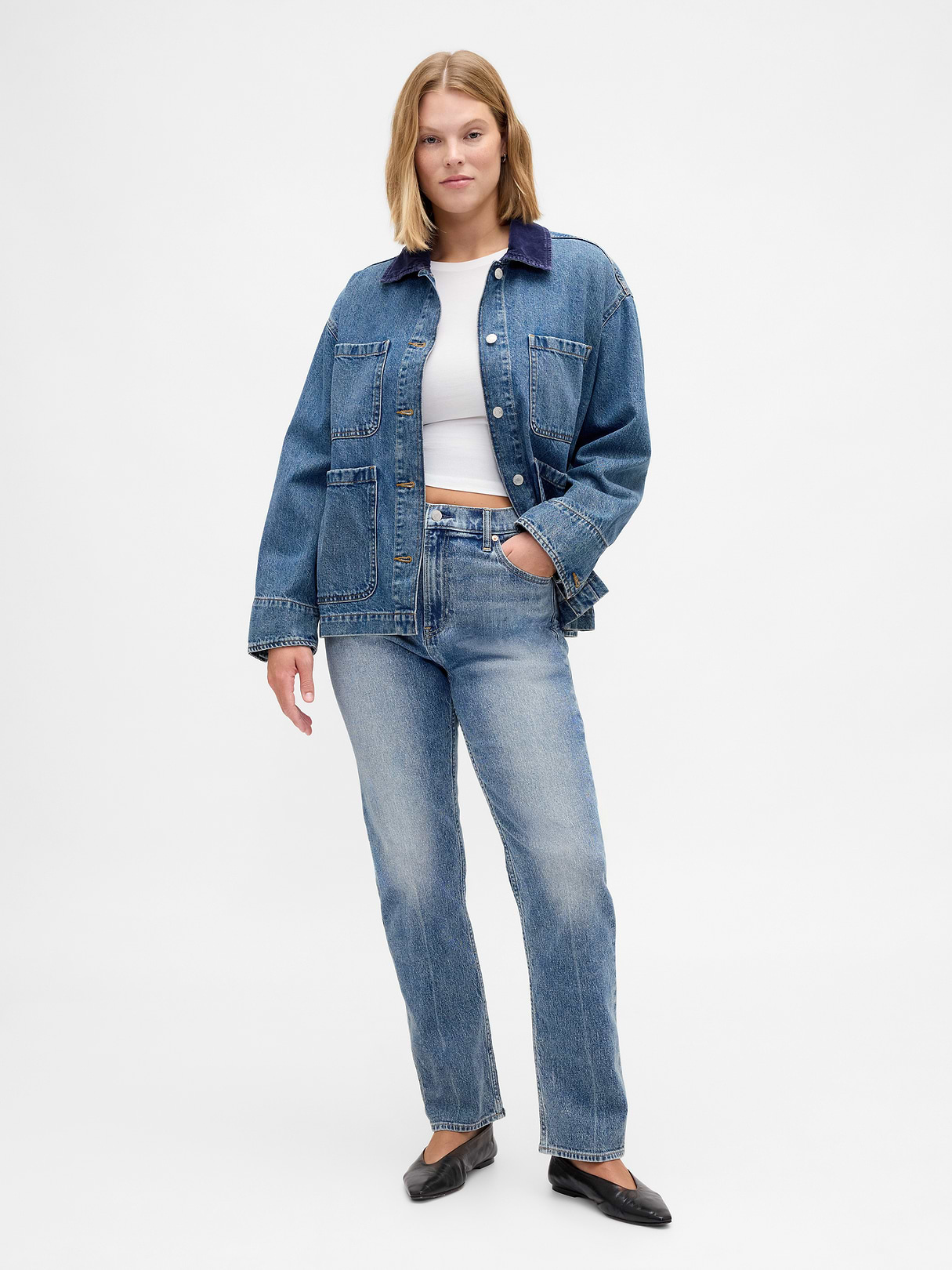 High Rise '90s Slim Straight Jeans - Medium indigo