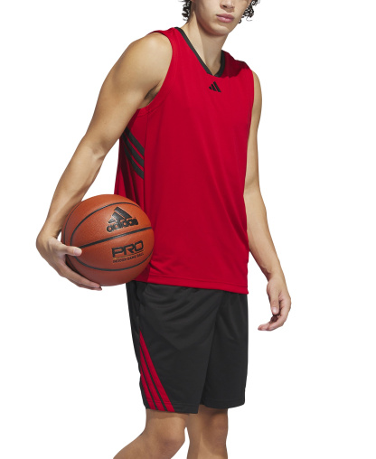 adidas Men's Basketball Logo Graphic Tank Top - Red/Black
