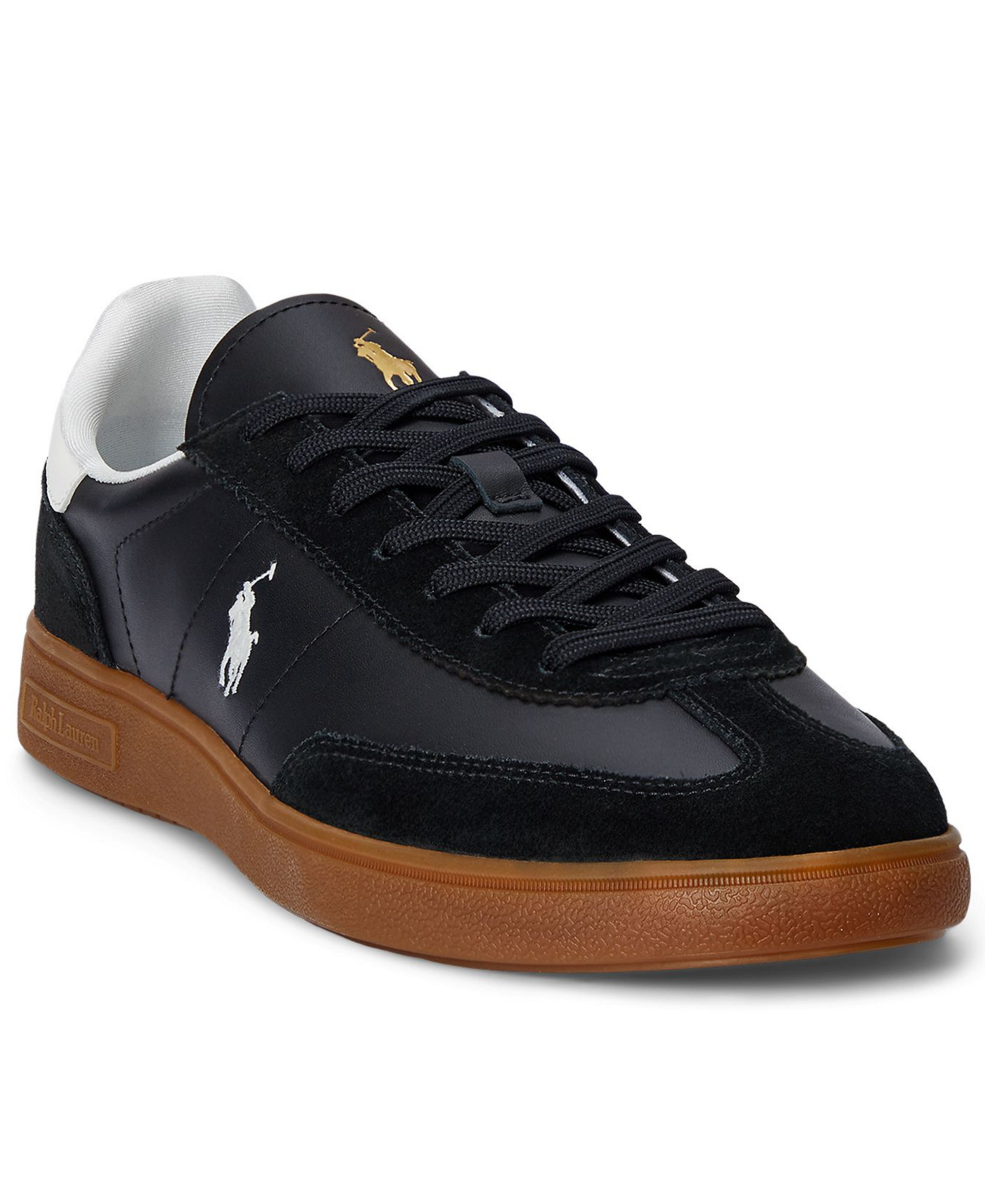 Polo Ralph Lauren Men's Bedford Leather & Suede Sneakers - BLACK/WHITE