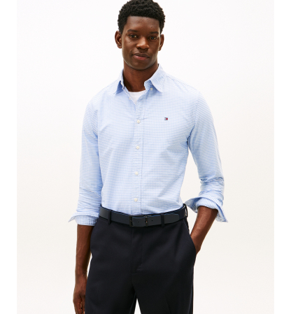 Tommy Hilfiger Men's Heritage Oxford Long-Sleeve Gingham Shirt - Cloudy Blue/Check