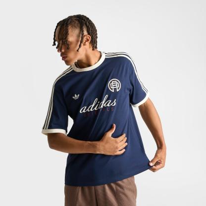Men's adidas Originals Cali Script T-Shirt - Collegiate Navy/Off White