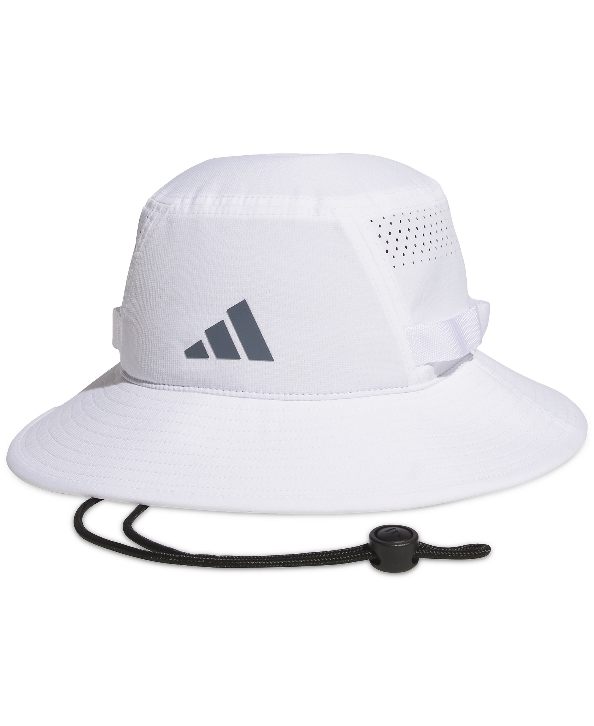 adidas Men's Wide Brim Victory 5 Bucket Hat - White/Onix Gray/Black