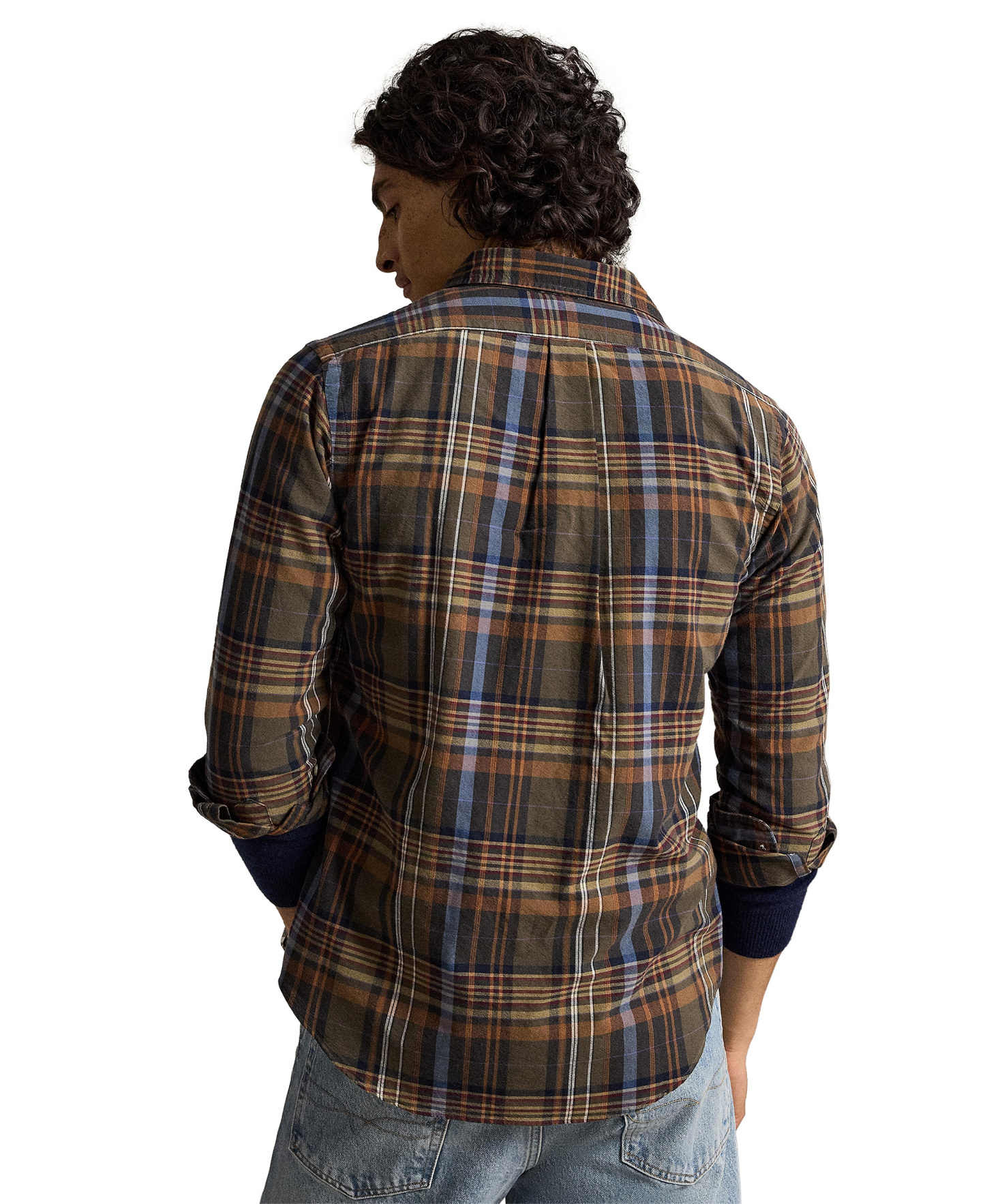 Polo Ralph Lauren Men's Classic-Fit Plaid Brushed Oxford Shirt - Olive Brown Multi