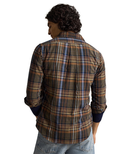 Polo Ralph Lauren Men's Classic-Fit Plaid Brushed Oxford Shirt - Olive Brown Multi
