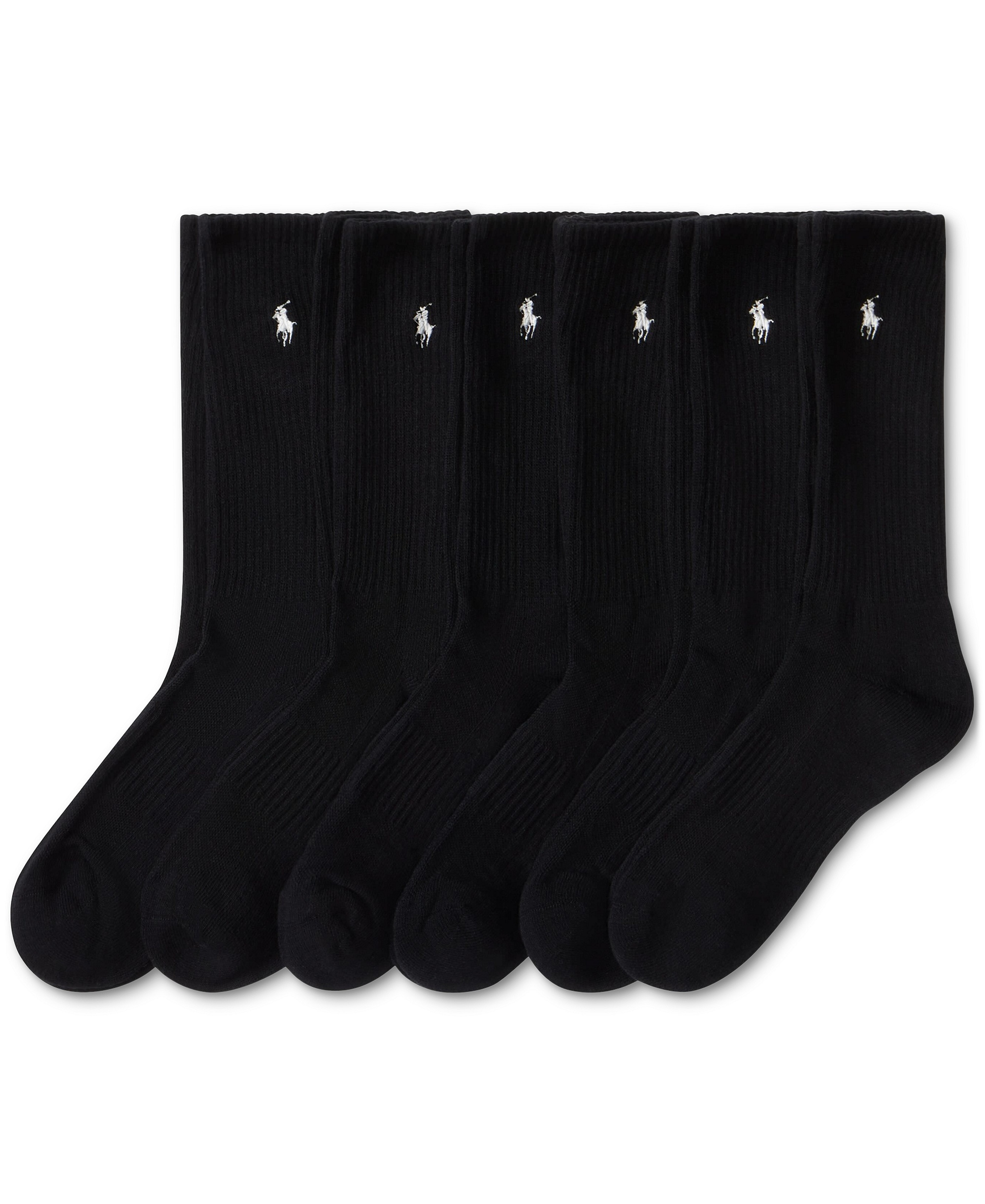 Polo Ralph Lauren Men's 6-Pk. Performance Sport Crew Socks - Black