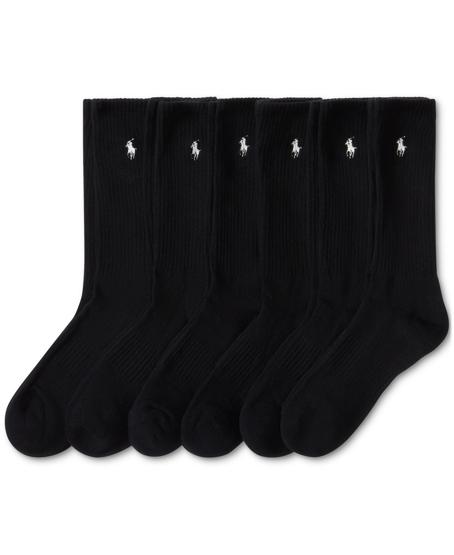 Polo Ralph Lauren Men's 6-Pk. Performance Sport Crew Socks - Black