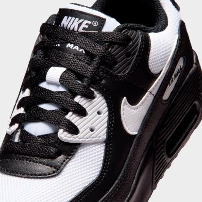 Big Kids' Nithtke Air Max 90 Casual Shoes - Black/White - Detail shot