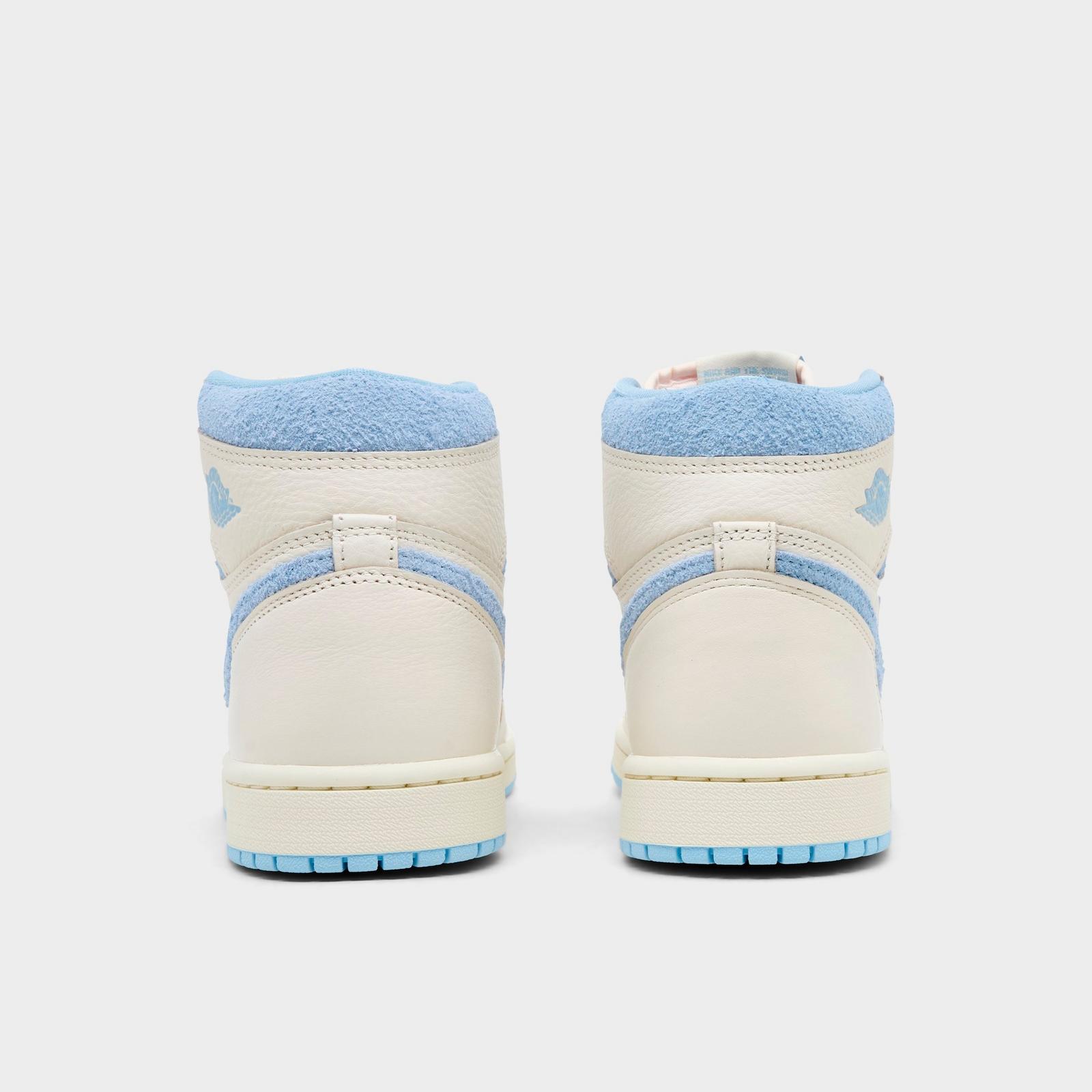 Women's Air Jordan Retro 1 High OG Casual Shoes - Pale Ivory/Psychic Blue/Coconut Milk - view 4