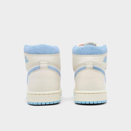 Women's Air Jordan Retro 1 High OG Casual Shoes - Pale Ivory/Psychic Blue/Coconut Milk - view 4