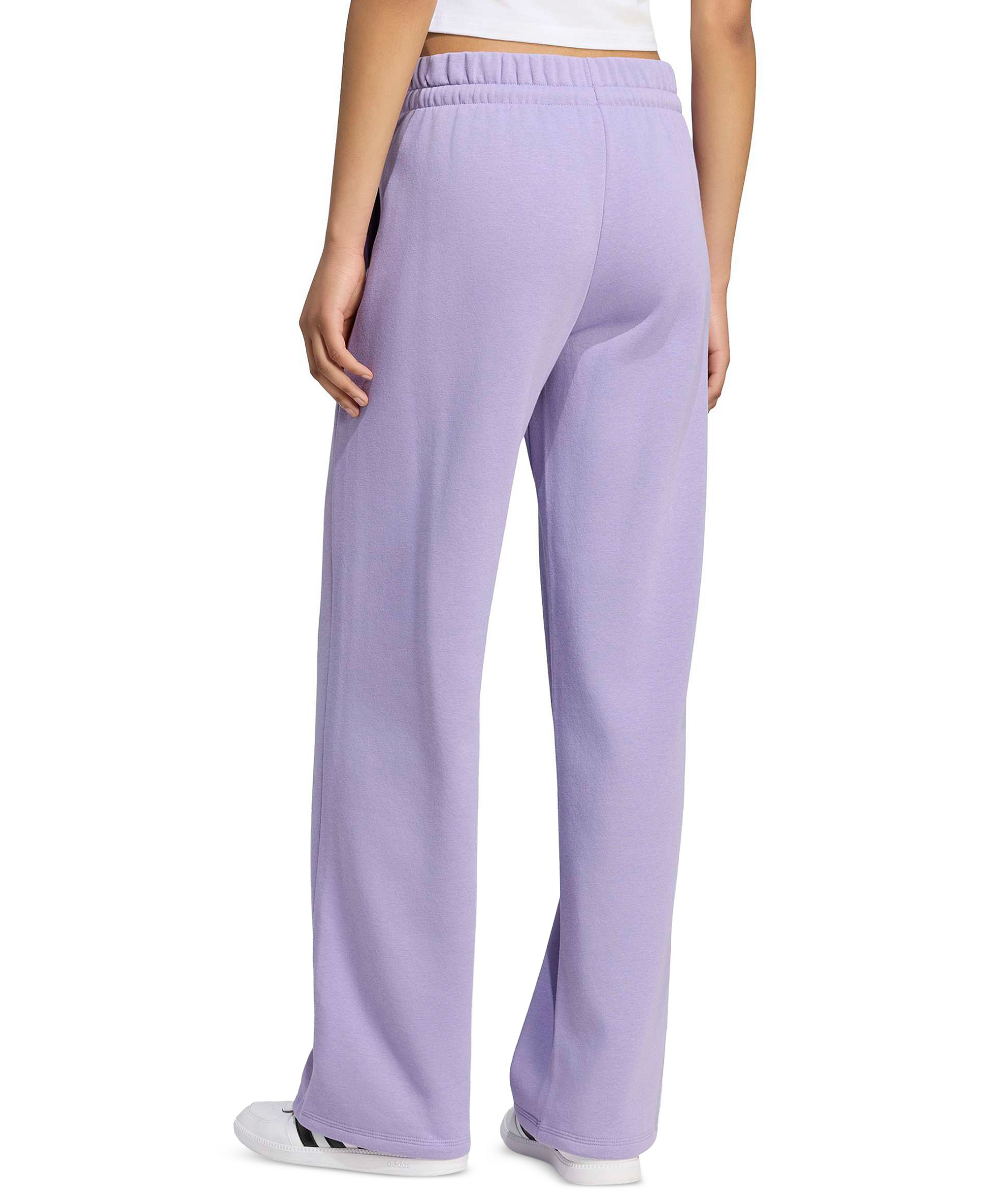adidas Women's Essentials Small Logo Feel Cozy Open Hem Pants - Magic Lilac/white