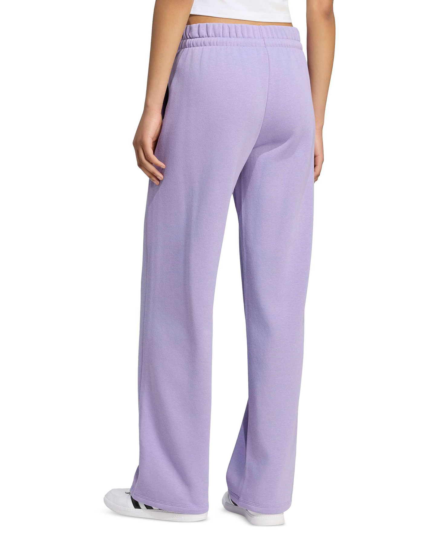 adidas Women's Essentials Small Logo Feel Cozy Open Hem Pants - Magic Lilac/white