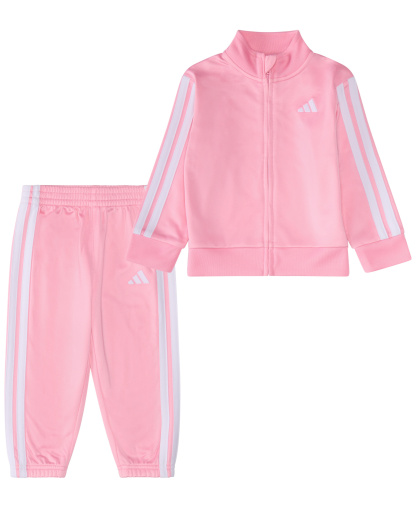 adidas Baby Girls 2-Piece Tricot Track Jacket and Pants Set - Light Pink