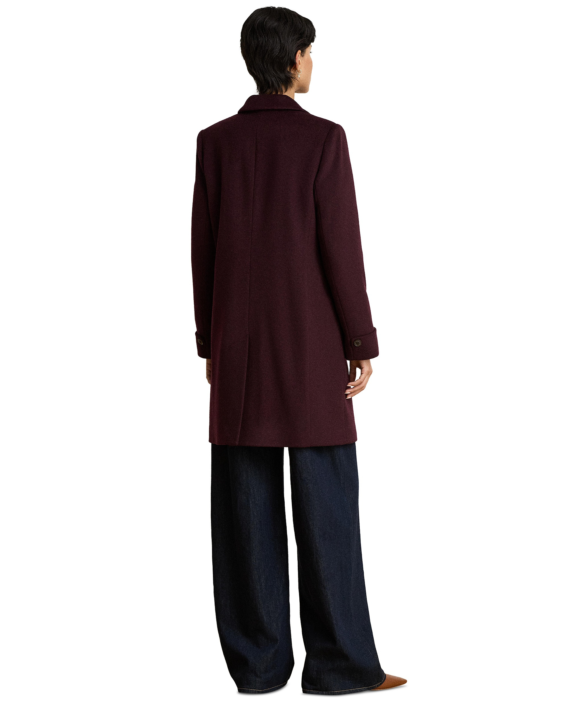 Lauren Ralph Lauren Women's Single-Breasted Walker Coat, Created for Macy's - Pinto Noir