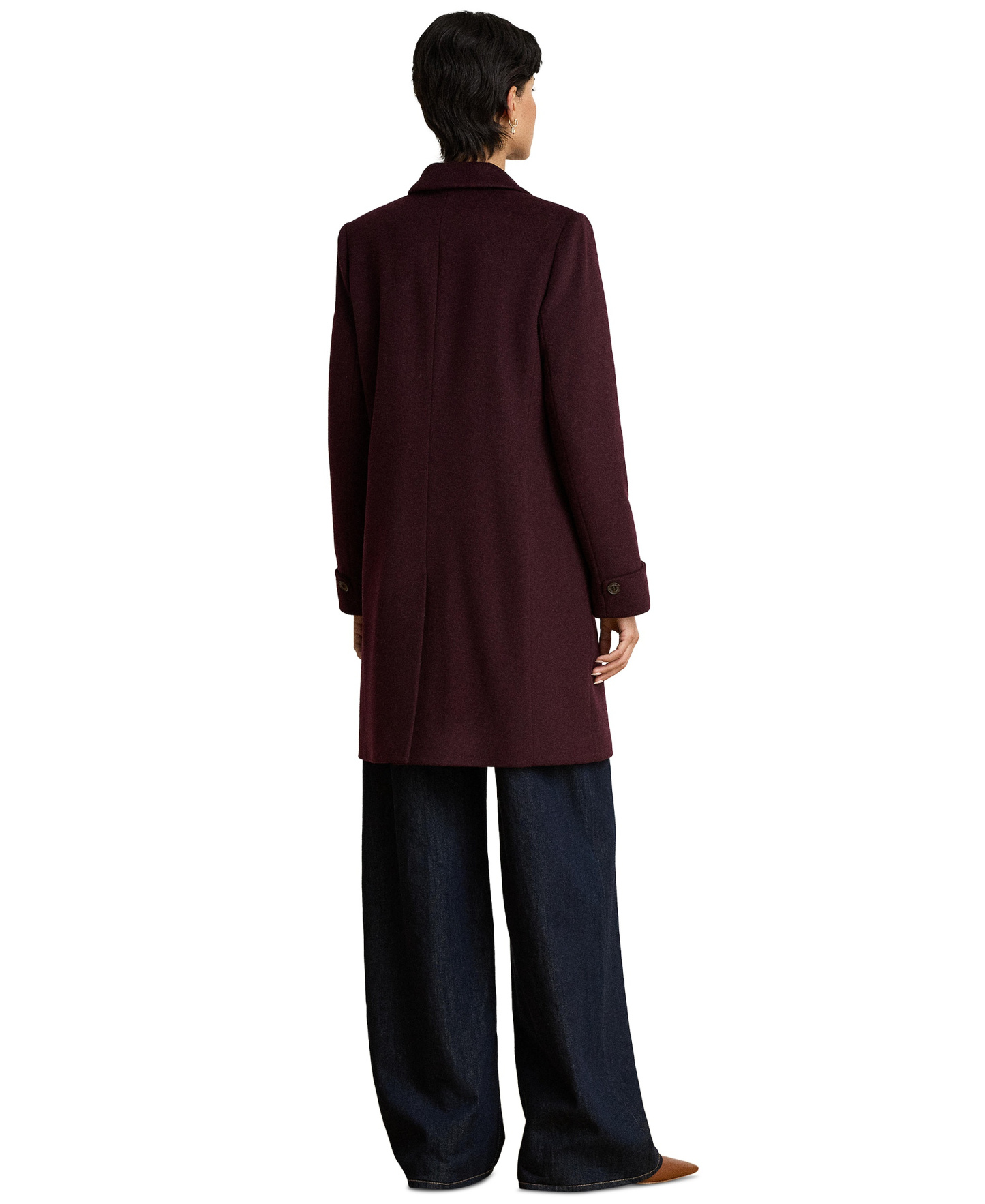 Lauren Ralph Lauren Women's Single-Breasted Walker Coat, Created for Macy's - Pinto Noir