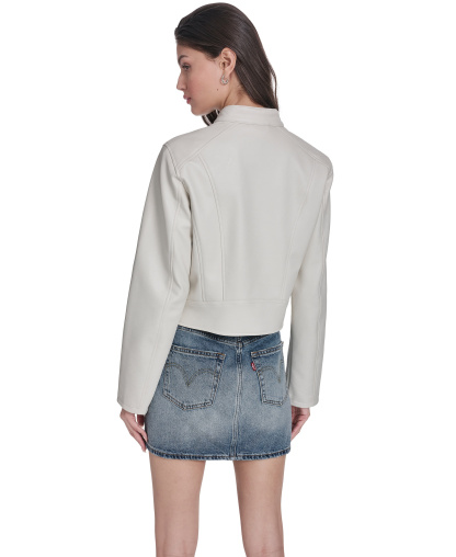 Levi's Women's Faux Leather Racer Jacket - Oyster