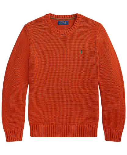 Polo Ralph Lauren Boys' 8-20 Cotton Crewneck Sweater - Varsity Orange