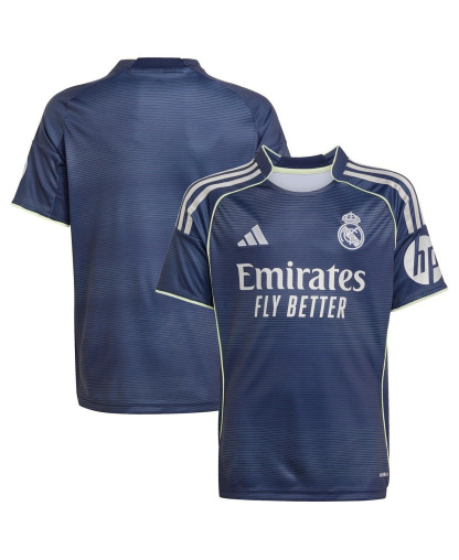 adidas Big Boys and Girls Blue Real Madrid 2025/26 Away Replica Jersey - Blue