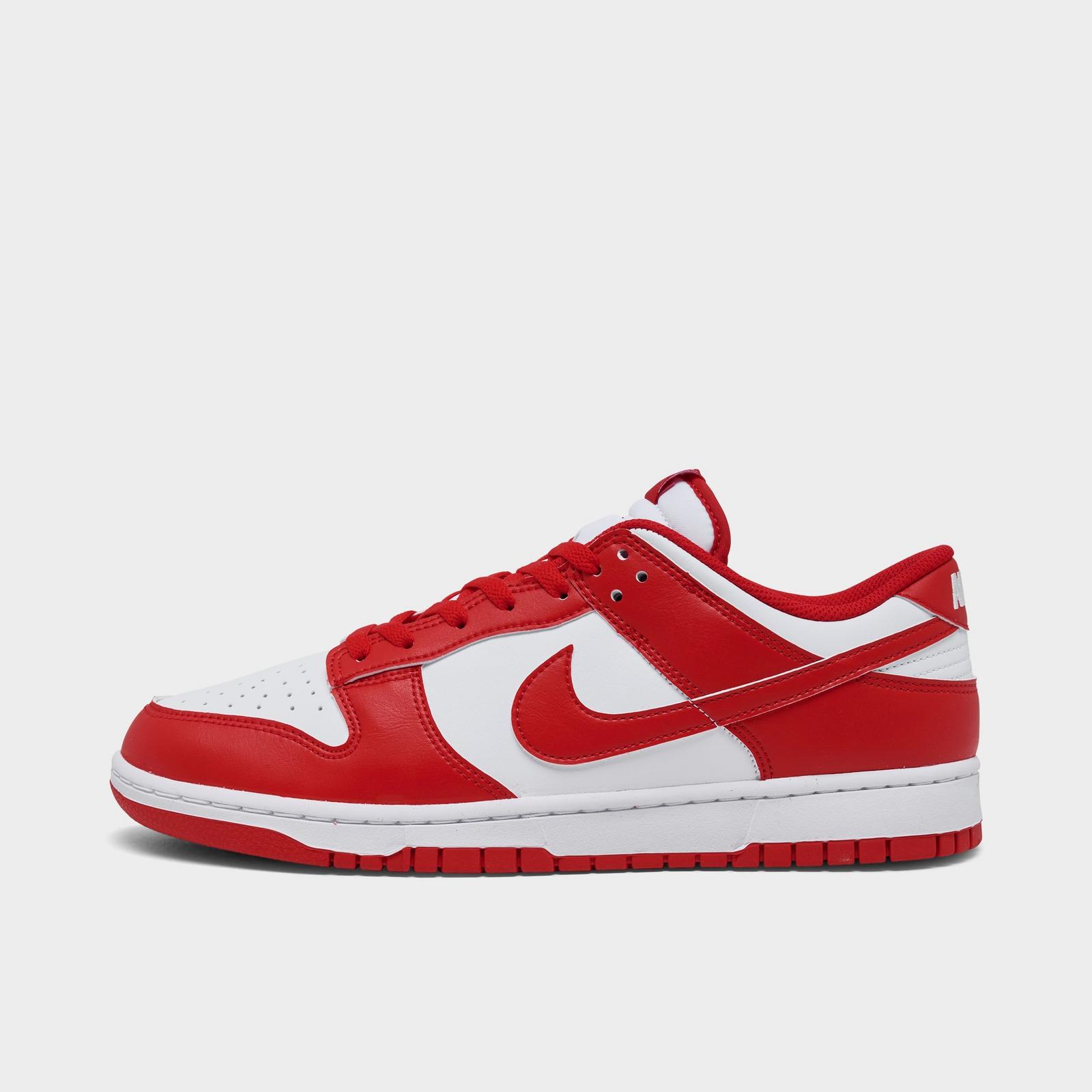 Men's Nike Dunk Low Retro Casual Shoes - White/University Red/White