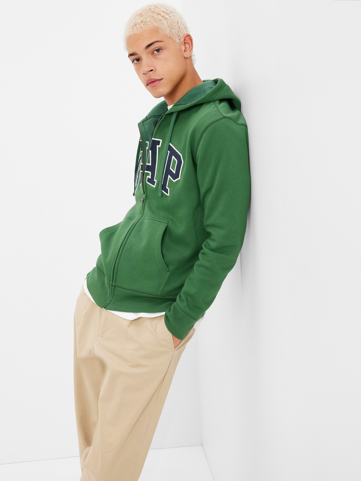 Adult VintageSoft Arch Logo Zip Hoodie - green gables