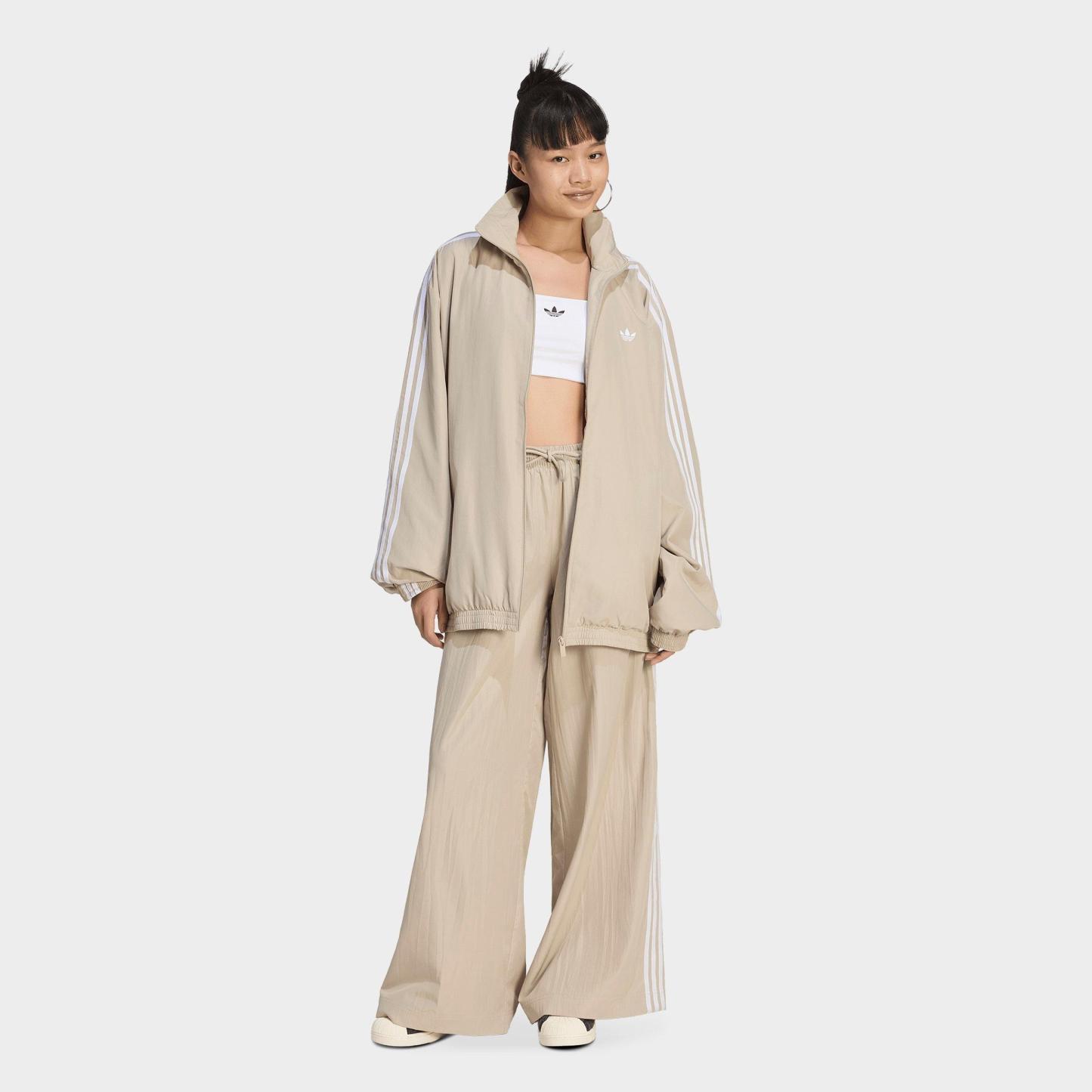 Women's adidas Originals Firebird Adilenium Woven Track Pants - Khaki Three/White