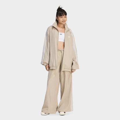 Women's adidas Originals Firebird Adilenium Woven Track Pants - Khaki Three/White