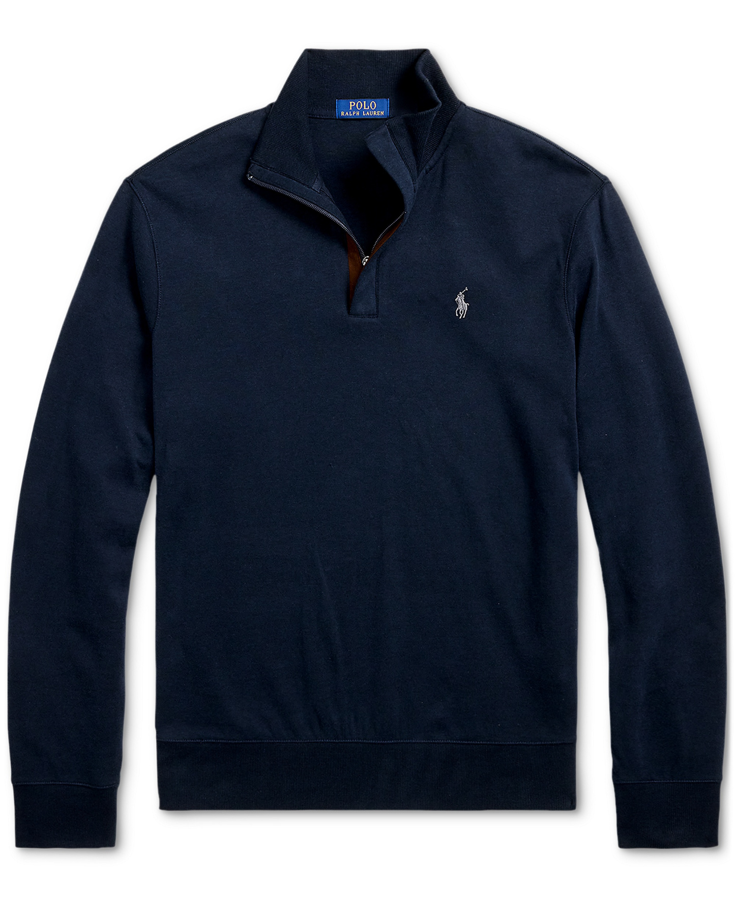 Polo Ralph Lauren Men's Luxury Jersey Quarter-Zip Pullover Sweater - Navy
