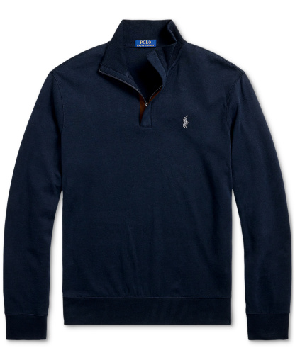 Polo Ralph Lauren Men's Luxury Jersey Quarter-Zip Pullover Sweater - Navy