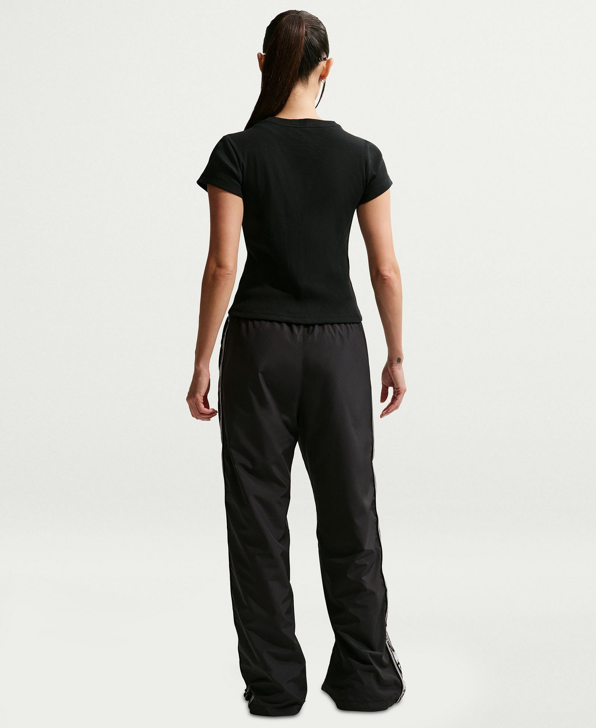 Nike Women's Sportswear Classic Mid-Rise Woven Pants - Black/Sail