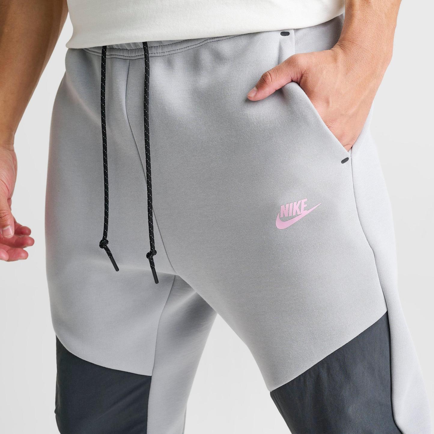 Men's Nithtke Sportswear Tech Fleece Jogger Pants - Light Smoke Grey/Anthracite/Pink Foam