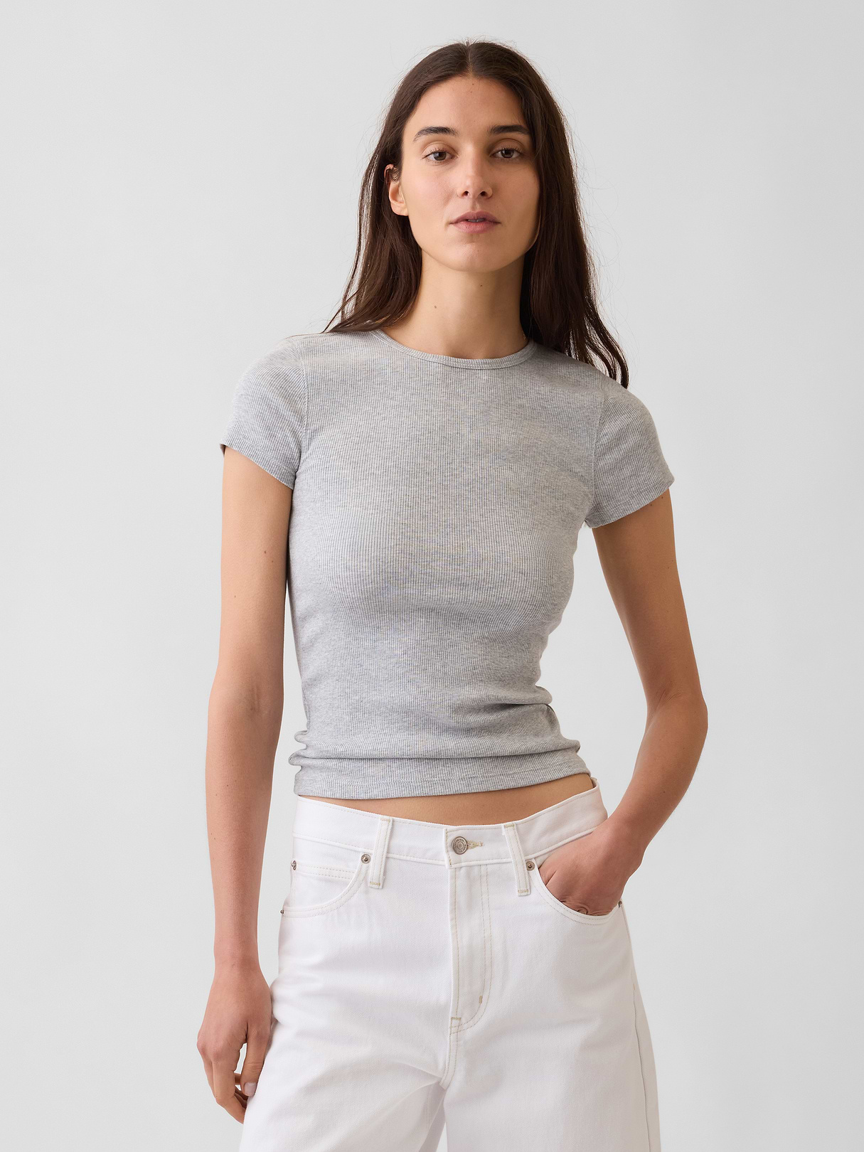 Modern Rib T-Shirt - Heather grey