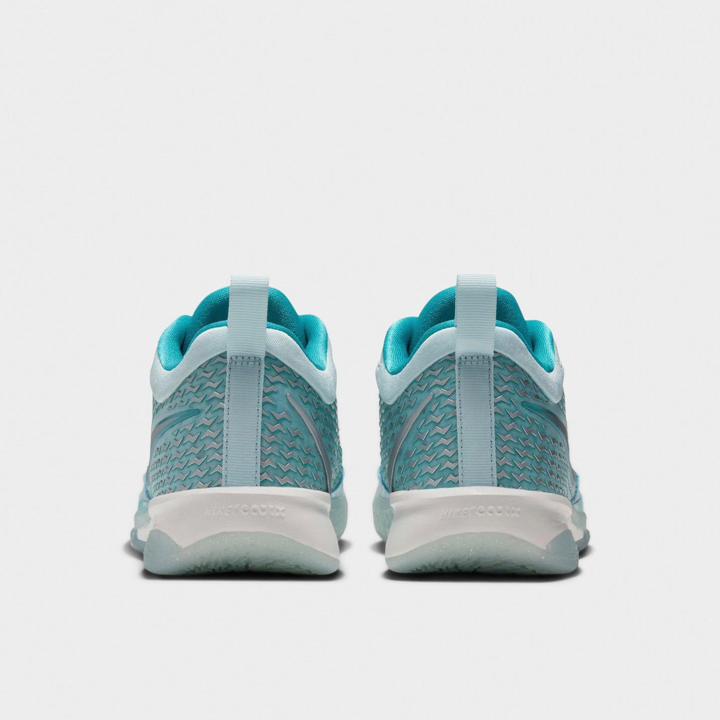 Big Kids' Nithtke Sabrina 4 SE Basketball Shoes - Glacier Blue/Metallic Silver/Sail - Back view