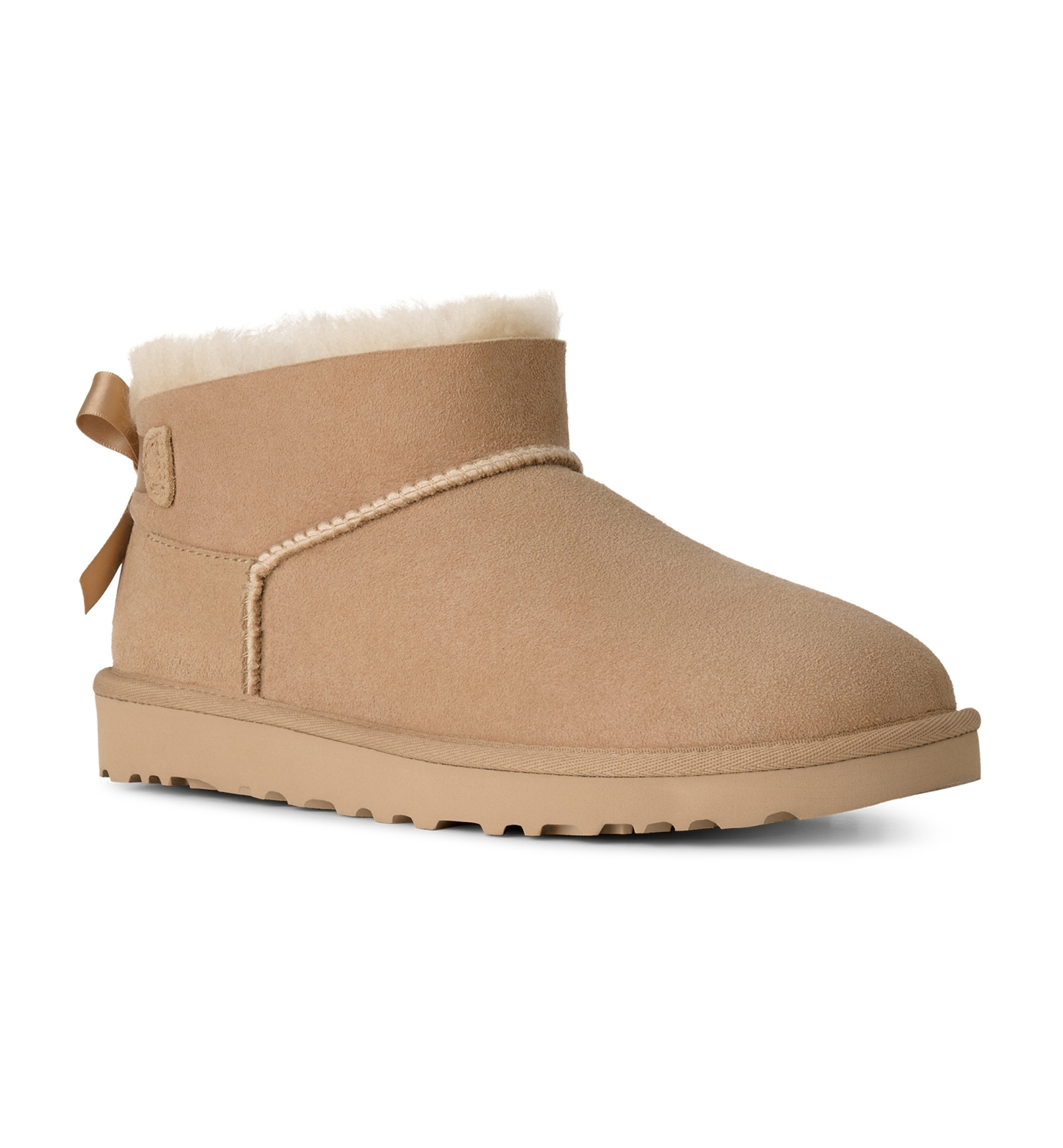 UGG® Women's Ultra Mini Bailey Bow Round Toe Booties - Sand
