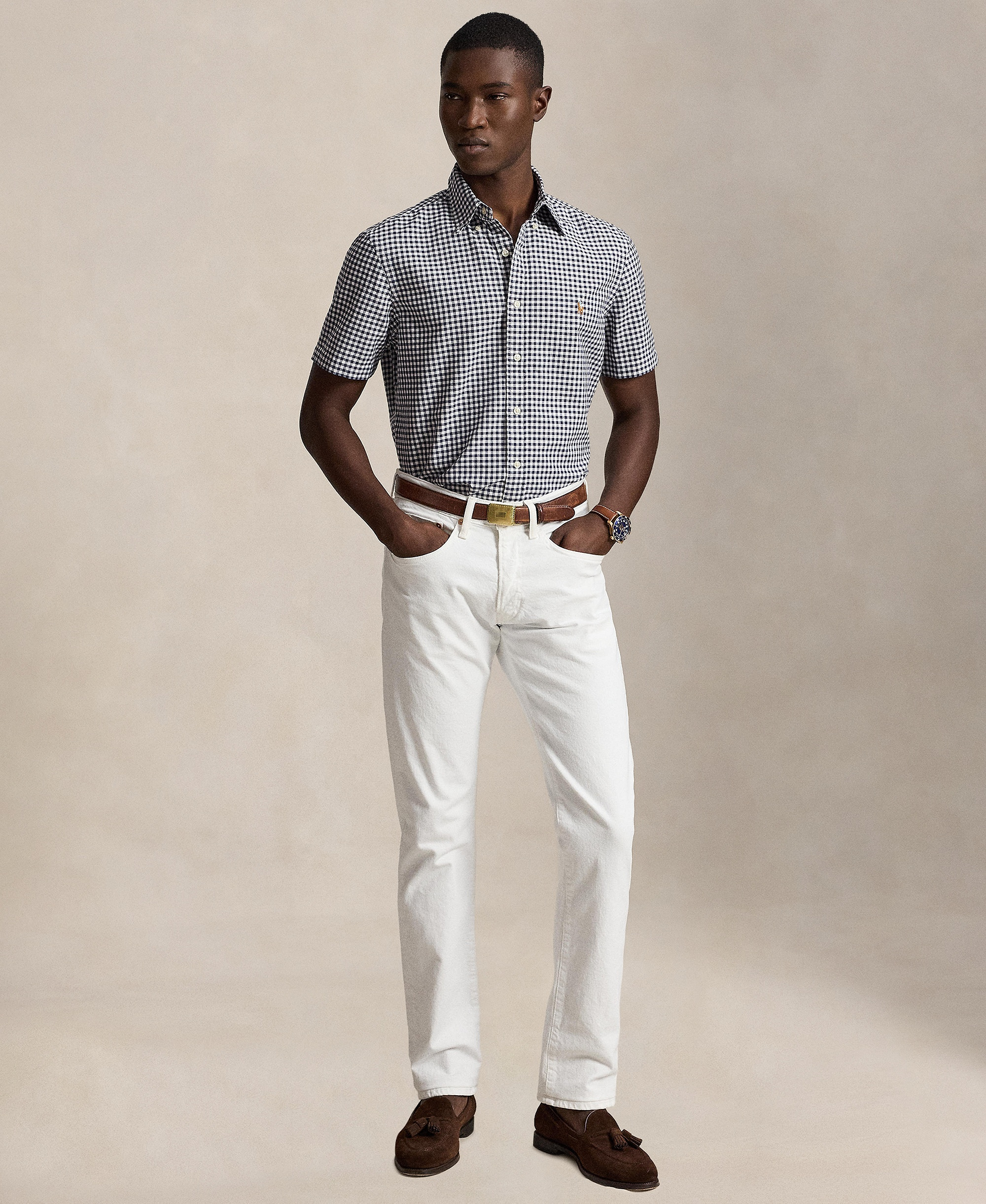 Polo Ralph Lauren Men's Classic-Fit Oxford Shirt - 4338V Navy/White