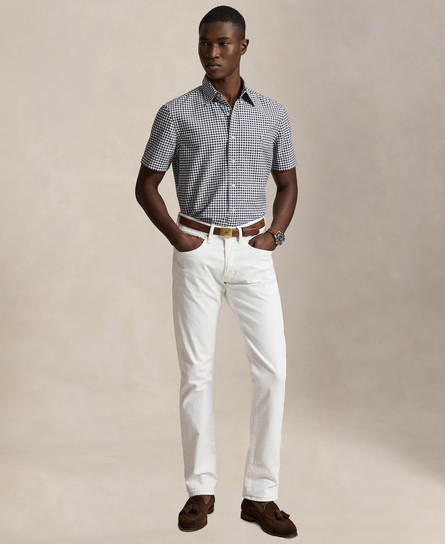 Polo Ralph Lauren Men's Classic-Fit Oxford Shirt - 4338V Navy/White